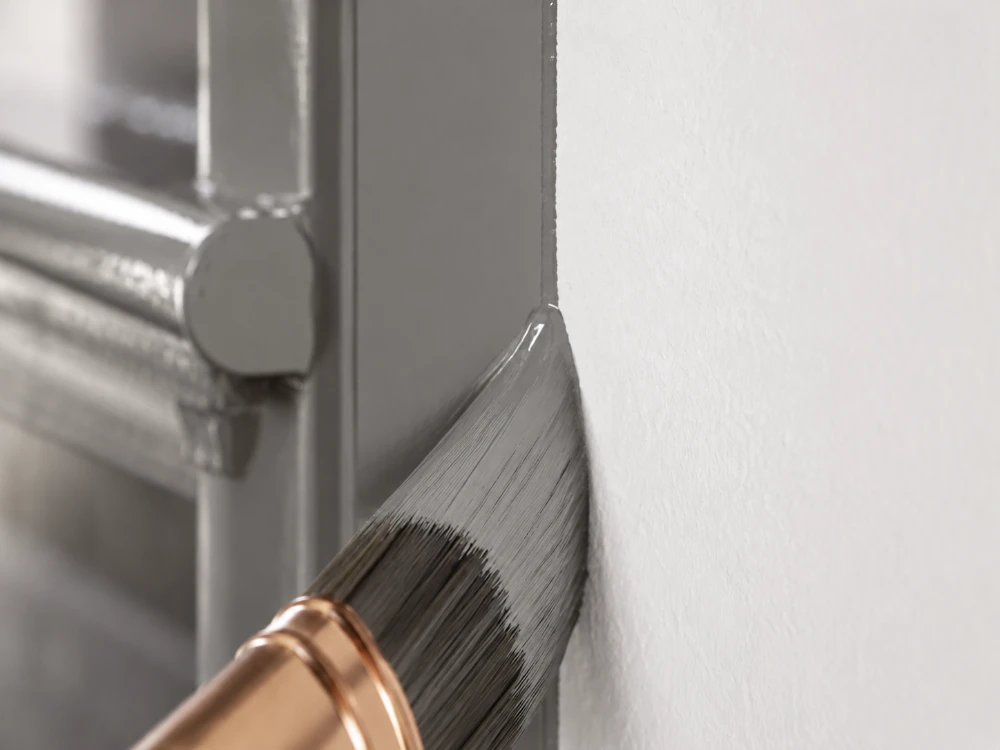 Freshly painted glossy navy trim against crisp white casing in a South Shore home, by C. Santos Painting